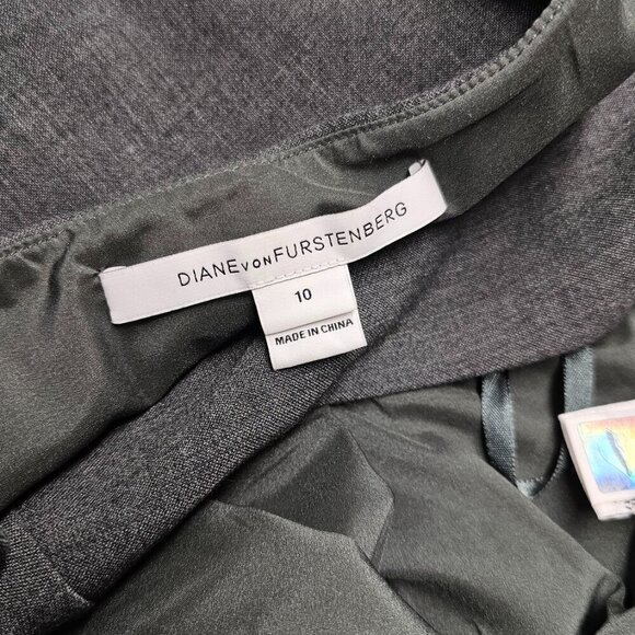 Diane Von Furstenberg  Bevin Ruched Stretch Jersey Sheath Dress Size 10 Gray - Picture 10 of 12